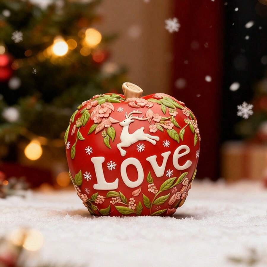 Christmas Apple Silicone Mold, Christmas Candle Aromatherapy Making Mold, Christmas Tree Decoration Apple Pendant Making Mold - A - View 1