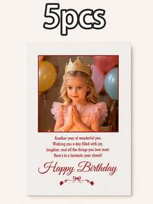 Custom Photo Greeting Card With Text, Personalized Birthday Celebration Card, Elegant Bow Frame Style, Customized Picture Keepsake, Customizable Message Card, Party Table Decor, Birthday Gift, Anniversary Gift, Holiday Greeting Card, Christmas Gifts - Style C - View 9
