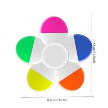 1 pieza Bolígrafo resaltador fluorescente 5 en 1 con forma de flor creativa, mini bolígrafo de dibujo colorido para decoración de diarios, garabatos, marcado de puntos clave, scrapbooking, spinner de dedos - Forma de flor - Ver 4