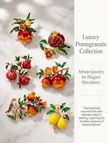 Luxury Rhinestone Lemon Pomegranate Brooches - Fruit Pins For Women Unisex Casual Party Accessories / Friends Gifts Badges Decoration - Fruit - View 5