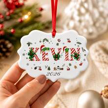 Custom Name Christmas Ornament 2026, Personalized Christmas Tree Hanging Decor, Festive Candy Cane Letter Style, Customized Holiday Ornament, Customizable Name And Year Keepsake, Christmas Home Decoration, Holiday Gift, Christmas Decoration - Style a - View 4