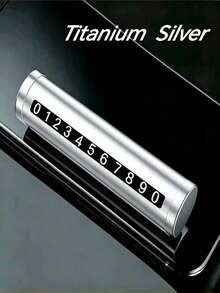 1pc Roller-Style Plastic + Aluminum Alloy Car Temporary Parking Number Plate, Car Interior Decoration Ornament, Car Parking Number Plate, Suitable For All Car Models - A - View 1