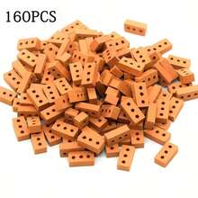 Miniature Realistic Brick Building Blocks Set, Suitable For Miniature Model Garden Architecture, Red Three-Hole Bricks - A - View 11