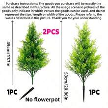 2pcs Artificial Pine Trees,Christmas Tree, Artificial Ground Stake Indoor & Outdoor Decorative Greenery,UV Resistant Fake Plants,Yard,Garden Decor Outdoor,Patio,Front Porch Path,Christmas,Wedding Party Home Decor,Anniversary,Balcony, Winter Decor ﻿ - Green - View 12