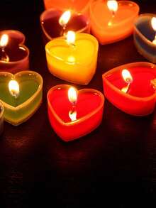 9pcs Heart-Shaped Aromatherapy Candles, Suitable For Proposal And Birthday Celebration, Perfect For Girlfriend Birthday/Christmas Gift, Ideal For Birthday, Party, Wedding Decoration - Multicolor - View 8