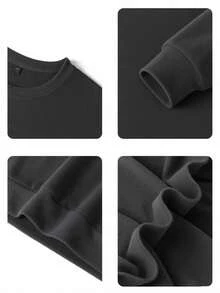 Boys Smile Face Checkerboard Graphic Crew Neck Sweatshirt, Casual Loose Pullover - Dark Grey - View 5