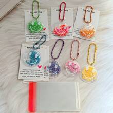 7Pcs/1PC Colorful Sequin Cartoon Smiling Face Keychain Set, Plastic Decorative Pendant, Keychain Suitable For Backpack, Wallet, Car Key Decoration Accessories, Party Key Ring Gift, Suitable For Birthday, Wedding, Valentine's Day, Teacher's Day, Thanksgiving, Christmas Gift - Multicolor - View 7