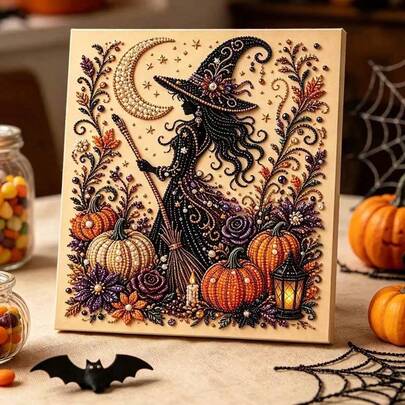 Halloween Ghost Pearl Art DIY Kit, Spooky Cute 3D Diamond Painting Crafts ForAdults, DIY Fall Home Decor Wall Art, Beginner DIY Seasonal Party Gift