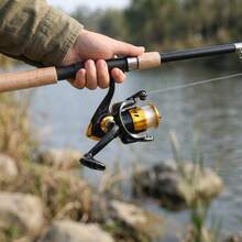 KecchKrezing Telescopic Fishing Rod And Spinning Reel Full Fishing Gear Set, With Fish Control Device, Accessory Box, Storage Bag, For Freshwater And Saltwater Outdoor Fishing - Black - View 4