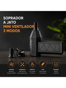 soprador a jato mini ventilador 3 modos - Multicolorido - Visão 5
