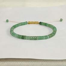 1pc Natural Agate Wealth Bracelet, Attracts Wealth And Good Luck, Lucky Charm Bracelet - Minimalist Design For Daily Wear, Absorbs Wealth, Fashion Accessory, Natural Stone, Perfect Gift For Women - Green - View 3