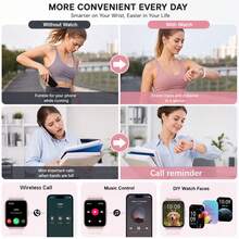 ZhiKexing Sports Fashion Smartwatch, 1.83-Inch Full Touch Screen, Supports Wireless Calls And Messages, Wireless Music Playback, Fitness Tracker Smartwatch. Suitable As Gift For Friends And Couples, Compatible With Android And IOS - View 4