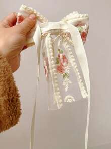 Flower Lace Embroidery Bow Curtain Tie Light Luxury Elegant Home Decoration Window Decoration And Accessories Strap, Storage Rope Tie Strap Strap - Multicolor - View 3