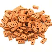 Miniature Realistic Brick Building Blocks Set, Suitable For Miniature Model Garden Architecture, Red Three-Hole Bricks - A - View 4