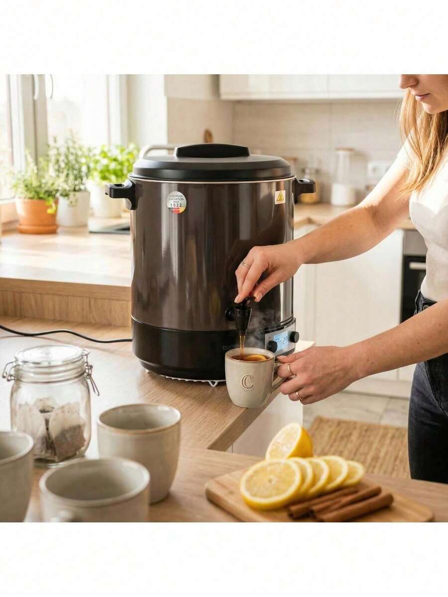 CAMRY Electric Pasteurizer, Preserving Pot, Multi-Function Water Boiler - 28L, LCD Display, 30-100C, Timer 1-180min, Stainless Steel - EU E Type Plug(220-240V) - View 1
