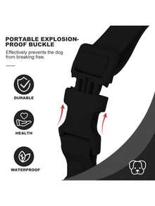 PVC Waterproof, Odor-Resistant, Rust-Proof Dog Collar With Adjustable Buckle, Easy To Clean, Suitable For Small, Medium, And Large Dogs - Black - View 5