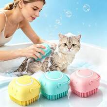 Silicone Pet Bath Brush, Candy Color Soft Massage Brush, Suitable For Dogs And Cats, Deep Cleaning Bathing Tool, Practical Pet Grooming Shower Accessory, Suitable For Small And Medium Pets, Dog Essentials, Kitten Supplies, Dog Grooming Supplies, Dog Accessories - Multicolor - View 4