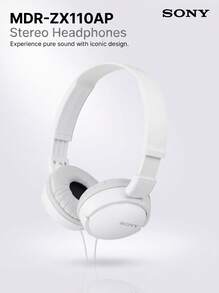 Sony Headphone Over-Ear MDR-ZX110AP Berkabel, Desain Ringan dan Dapat Dilipat, Bantalan Kepala Lembut untuk Pemakaian Jangka Panjang, Dilengkapi Mikrofon, Kualitas Panggilan Jernih, Cocok untuk Kantor dan Belajar, Warna Putih, Antarmuka 3.5mm - Putih - View 2