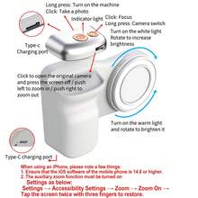 Multi-Function Magnetic Phone Selfie Stick, Built In 600mah Battery Fill Light, Wireless Remote, Mirror, Zoom, Portable, Anti-Shake, Selfie Accessories - X02 - View 2