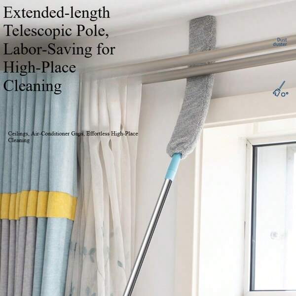 Extendable Microfiber Duster With Long Handle - Easy To Reach Hard-To-Access Areas, Perfect For Bedroom And Living Room Cleaning