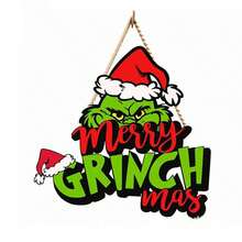 The Grinch 1pc Christmas Decoration Door Hanging Wreath Christmas Tree Ornament, Christmas Party Decoration (With Random Style Rope Accessory) - Multicolor - View 10