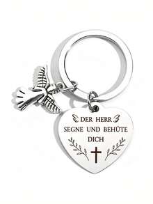 1 Pc - A Keychain Gift Suitable For Family And Friends. German: May The Lord Bless You. Keychain, Bag Pendant, Key Chain. - Multicolor - View 6
