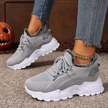 Nti-Slip Sole, Available In Black And White, Suitable For Cold Weather, Wide Design Ideal For Outdoor Walking, Winter Women's Shoes, Women's Sneakers. - Black - View 4