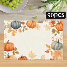 1/4/6pcs Autumn Series Border Pumpkin & Autumn Leaf Pattern Printed Placemats, Heat-Resistant Table Mats For Home Kitchen/Kitchen Table Protection, Party Scene Decor - Multicolor - View 15