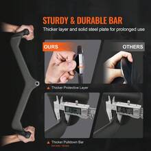 LAT Pulldown Attachment, Cable Machine Rowing V-Bar Attachment, Tricep Pull Down Bar, Back Strength Training Rubber Coated Handle Grip, Bicep Curl Tricep Lat Pulldown Bar For Home Gym Fitness - Middle Grip Handle - View 2