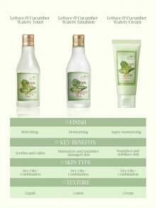 SKINFOOD 生菜與小黃瓜水感乳液 140ml - 輕盈保濕、舒緩、無油、無矽、無酒精、控油妝前乳，增強貼合度與滋潤感。適合返校季、夏季、情人節、母親節、婚禮、派對 - LETTUCE & CUCUMBER WATERY EMULSION - 查看 7