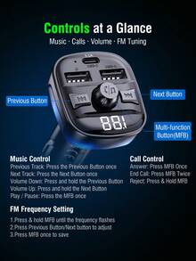 REMAX 藍牙FM發射器與15W車用充電器，USB-C與USB-A可為2台裝置充電，藍牙與USB隨身碟音樂播放，免手持通話，自動重新連接，紫色氛圍燈，汽車配件，汽車必需品，汽車用品，Type-C充電器，iPhone充電器 - C91 - 查看 9