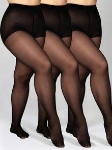 4 Pairs Women's Sexy 20D Sheer Black & Brown Fashion Minimalist Pantyhose - Multicolor - View 4