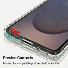 2pcs Transparent Four-Corner Airbag Shockproof Anti-Drop Phone Protective Case, TPU Gel Rubber Ultra-Thin Durable Soft Skin Protector With Precise Cutouts, Compatible With Samsung S23/S24/S25/S26 Ultra Plus FE Phone Protection Set - Clear - View 5