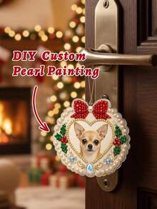 Custom DIY 3D Pearl Painting Pet Dog Photo Hanging Decor, Diamond Painting Suncatcher Home Christmas Decoration, Handmade Gift For Women - Multicolor - View 5