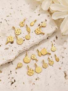 20/40pcs Hammered Stainless Steel Charms For Jewelry Making, Textured Pendants For DIY Necklace Earring Making Supplies - Pendants - View 3