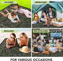Floral Picnic Blankets Waterproof Foldable, 60X80 Packable Picnic Mat Vintage Outdoor Blanket For Grass, Large Beach Blanket Sandproof Picnic - ColorA - View 8