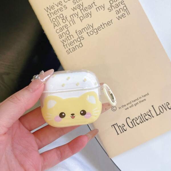 Minimalist Polka Dot Cartoon Cute Expression Earphone Case With Hanging Ring, Protective Cover For AirPods Pro 2, Pro, 4, 3, 1/2 Generation, Cute Apple Earphone Case For Girls