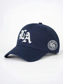 1pc Men's Gothic LA Letter Embroidered Baseball Cap, Street Fashion Casual Hat, Spring/Autumn Travel, Beach Vacation - Baseball Cap - View 2