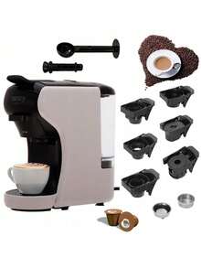 CAMRY Multi-Capsule Coffee Machine, Capsule Espresso Maker, Pod Coffee Machine - 1450W (Max 3000W), 0.6L Water Tank, Black Mocca - EU E Type Plug(220-240V) - View 3