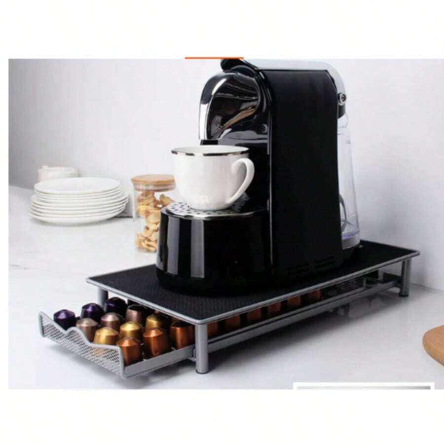 Desktop Coffee Capsule Box Ironwork Double-Layer Storage Rack Can Hold 60 Pieces - Metal (iron) - View 1