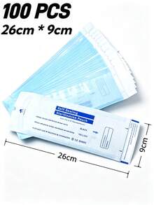 400/200/50/20pcs/Pack 90*230mm Disposable Nail Tool Sterilization Bags, Suitable For Nail Drill Bits, Sanding Strips, Steel Pushers, Etc., With Self-Sealing, Sterilization Indicator, Nail Supplies, Nail Tools, Nail Art Tools, Nails, Nail Tools (Suitable For Nail Extensions) - Blue and White - View 20