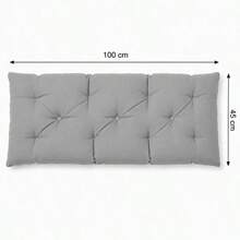 100x45 Cm Soft Fiber-Filled Bench Cushion, Single Seat Cushion (Bottom Part Only) - Light Grey - View 11