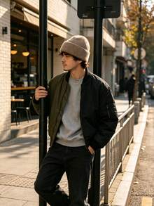 Unisex Solid‑Colour Knitted Beanie Hat, Stretchy Rib Cap For Autumn Fall Street Style Casual Daily Outdoor Wear - A - View 4