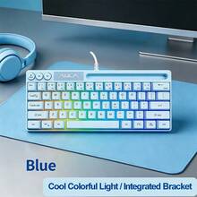 AULA Mechanical Tactile Keyboard 64 Keys RGB Backlit Wired Mini Keyboard Compatible With Laptop PC Portable Mouse Computer Keyboard Original Aula Gaming Keyboard - View 16