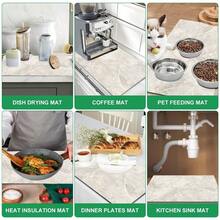 1pc Marble Pattern Kitchen Absorbent Dish Drying Mat, Modern Luxury Style, Suitable For Kitchen Countertop, Coffee Machine, Dining Table And Daily Home Decor - Multicolor - View 8