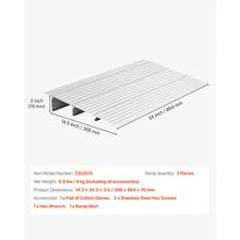 Door Threshold Ramp, 3 Inch Rise, Aluminum Alloy Threshold Ramp Rated 800 Lbs Load Capacity, Handicap Ramps For Home Steps For Wheelchair, Scooters, Power Chairs, Walkers, Bicycle, Tricycle - 3 Inch - View 12