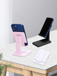 1pc Multi-Function Phone Stand, Suitable For Desk, Bedside, Foldable & Portable, Used For Watching TV, Tablet, Live Streaming, Height Adjustable, Foldable Portable Stand, Phone Holder, Smartphone Accessory, Black, White, Pink, Green Phone Stand - Compatible With Apple/Android Phones, Adjustable Foldable Desktop Stand, Suitable For Back To School Season, Birthday Gift, Students, Live Streaming Equipment - Multicolor - View 5