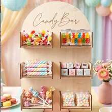 1 Set Party Dessert Display Stand, Wooden Display Rack, Birthday Party Decoration, Home Display Rack Party Food Display Stand - Wood Color - View 4