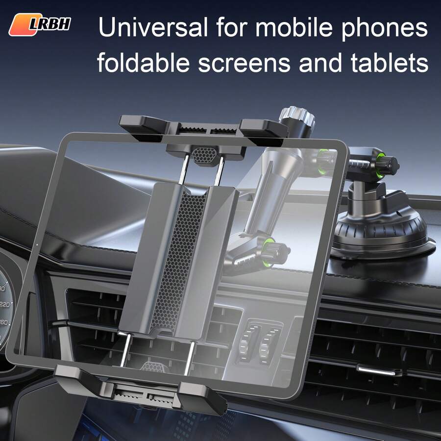 LRBH Dashboard Tablet GPS Holder For Car Suction Car Mount With For All 7"-15" Pad Tablet And 4" - 7"Folding Screen/Straight Panel Phone