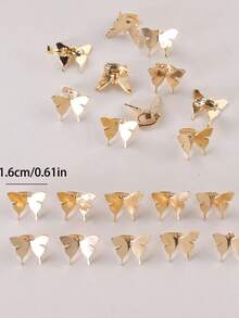 10pcs Metal 3D Butterfly Hair Clips, Braided Hair Pom Pom Clips, DIY Hair Accessories With Decorative Small Clips, For Daily Use, School Occasions - Gold - View 4